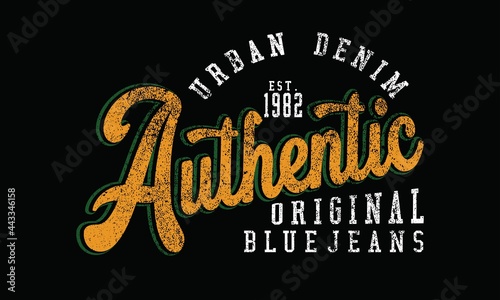 Blue Denim Vintage Denim tee print shirt college tee-2
