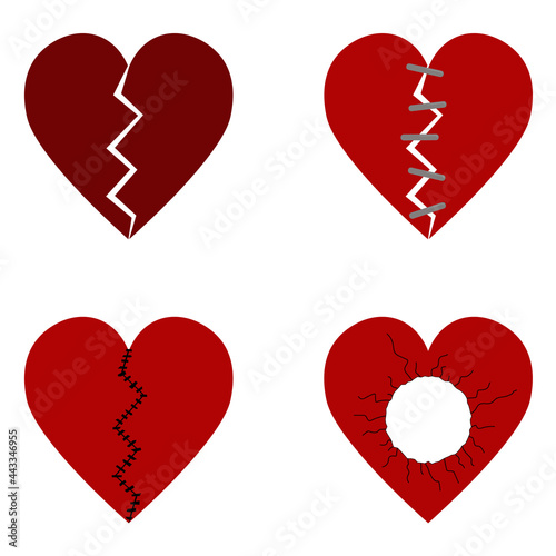 set of  broken hearts