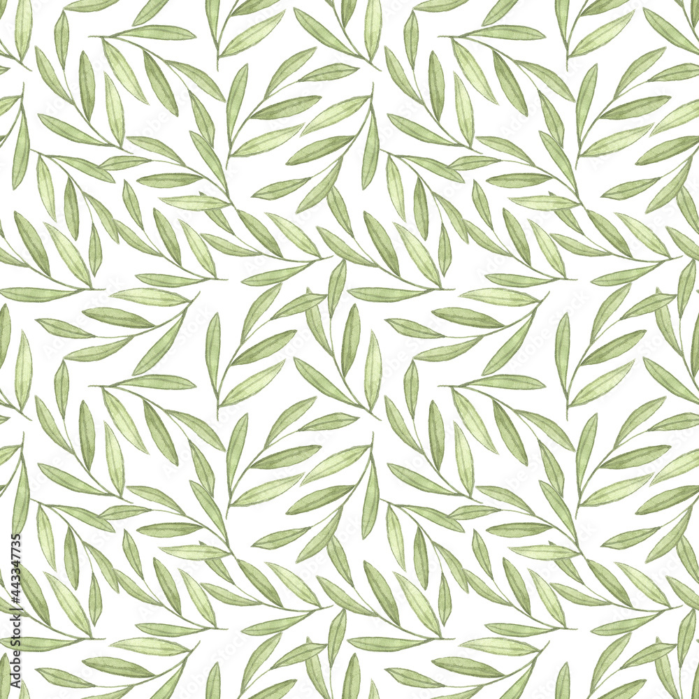 Watercolor greenery seamless pattern. Hand drawn botanical summer floral illustration perfect for fabric print, textile, wrapping paper and other. Watercolor greenery seamless pattern. Hand drawn botanical summer floral illustration perfect for fabric print, textile, wrapping paper and other.