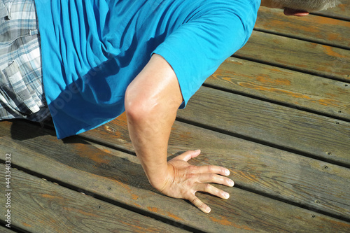 push-ups from a timber floor,