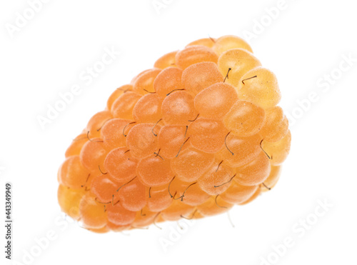 yellow large raspberries on a white background