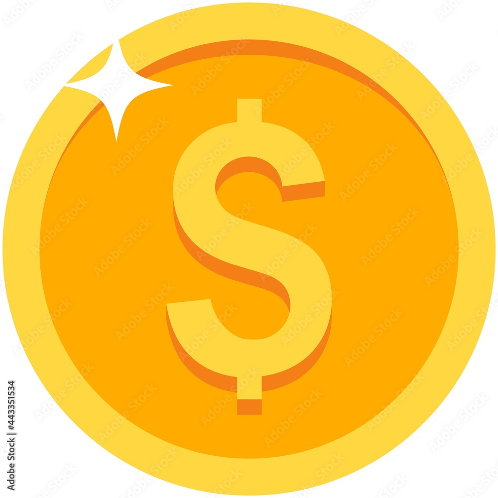 Dollar coin icon, vector money illustration isolated on white Dollar coin icon, vector money illustration isolated on white