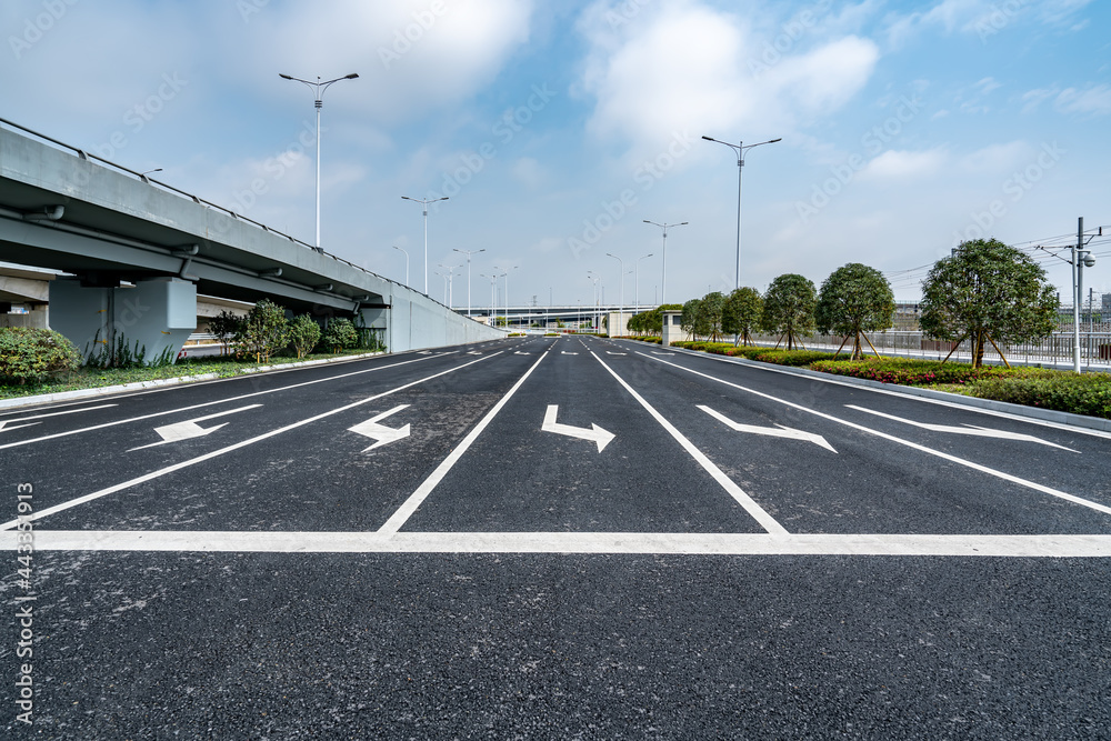 Fototapeta premium Asphalt road and urban viaduct