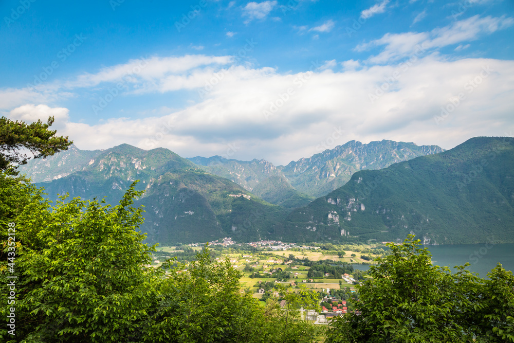 natural landscape with green mountain peaks in summer