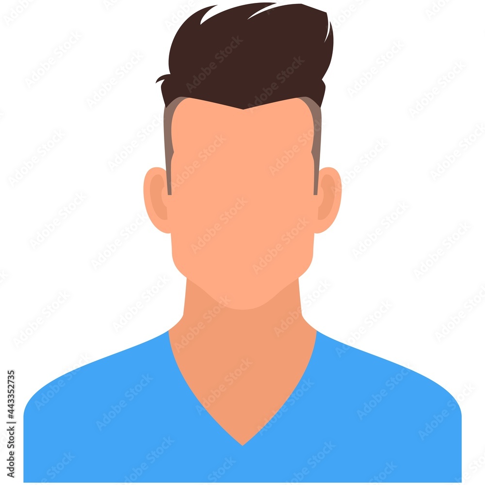 Young man avatar icon vector isolated on white Young man avatar icon vector isolated on white