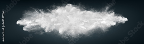 Abstract wide design of white powder snow cloud