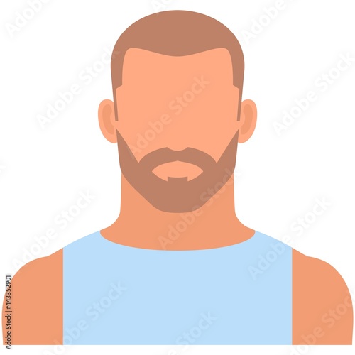 Brutal bearded man avatar icon vector isolated on white