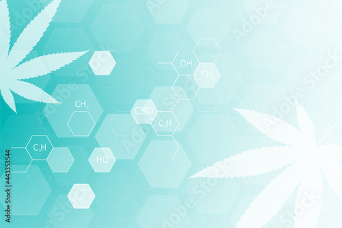 Formula molecular structure of marijuana for CBD