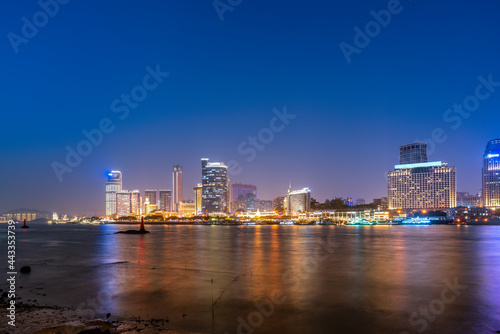 Xiamen city architectural landscape night view