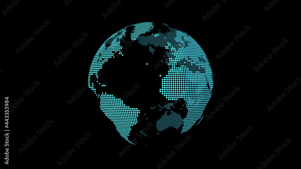 Light blue dot pattern earth (Europe and America centered)