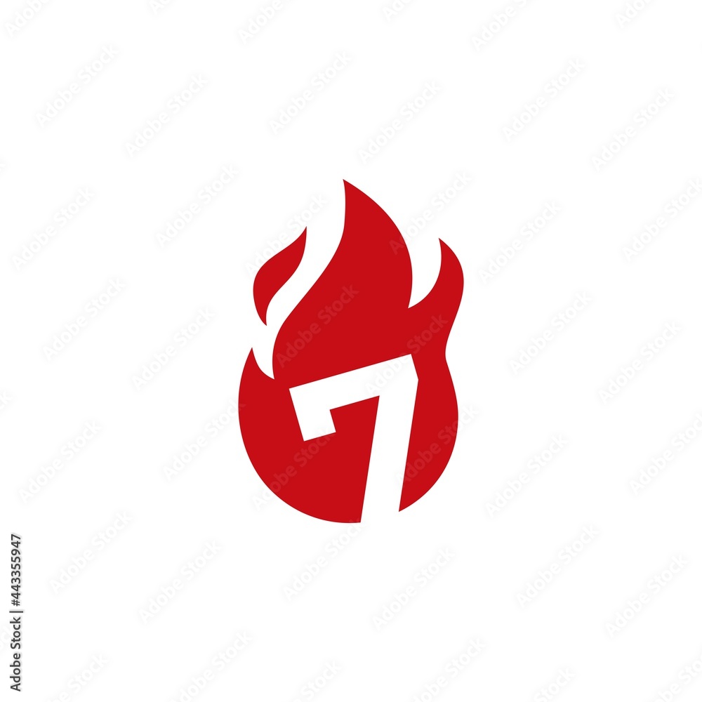 7 seven number fire flame logo vector icon illustration 7 seven number fire flame logo vector icon illustration