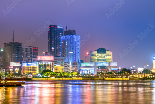 Ningbo city center architectural landscape night view