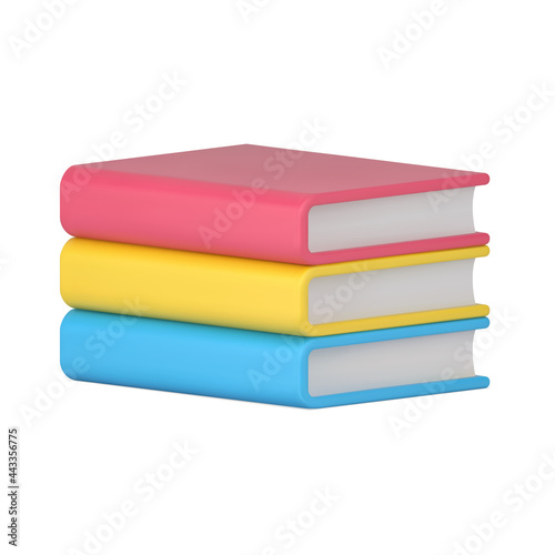 Volumetric stack of books. Yellow realistic volume of educational literature