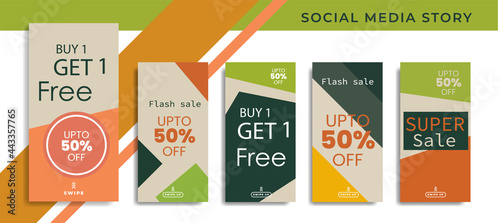 5 set Social Media Network Sales Banner Backgrounds, Mobile App, Poster, Flyer, Coupon,Advertisement, Smartphone Template Story, Abstract liquid Modern shapes. editable template eps 10 vector.