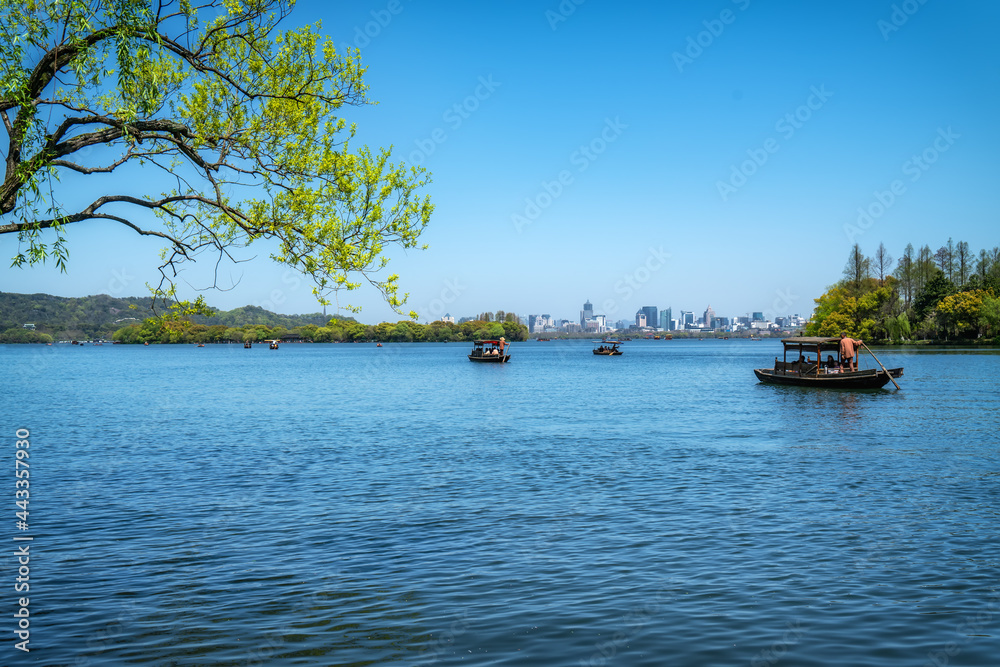 The beautiful landscape of West Lake in Hangzhou