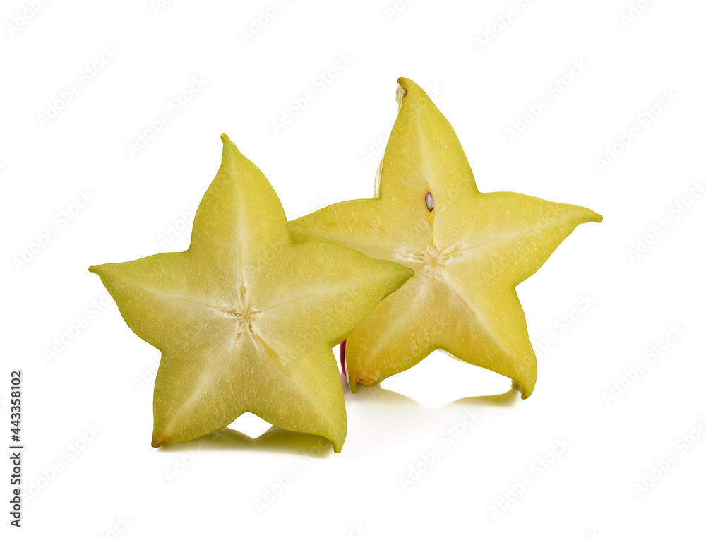 Star fruit or Carambola on white background Star fruit or Carambola on white background