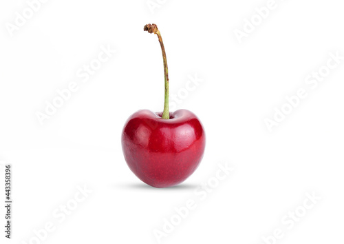 Heart shaped cherry berry isolated on white background