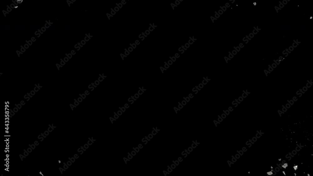 Silver ground with a carbon surface cracks, breaks into pieces and ...