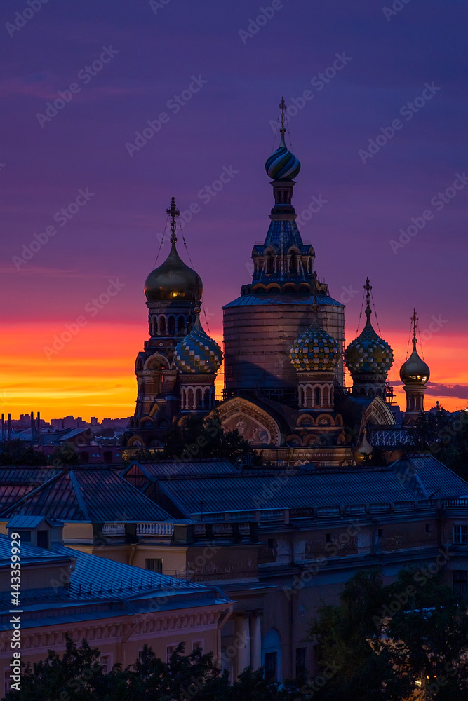 Church of Savior on Blood. St. Petersburg. View from the teracce of the hotel.