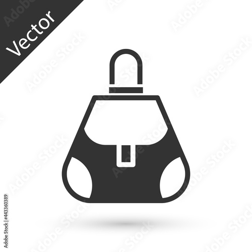 Grey Handbag icon isolated on white background. Female handbag sign. Glamour casual baggage symbol. Vector