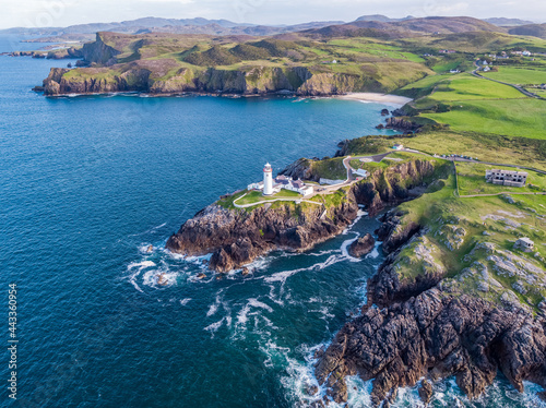Aerial View of Fanad Head Lighthouse County Donegal Lough Swilly and Mulroy Bay photo