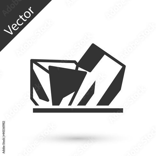 Grey Royal Ontario museum in Toronto, Canada icon isolated on white background. Vector