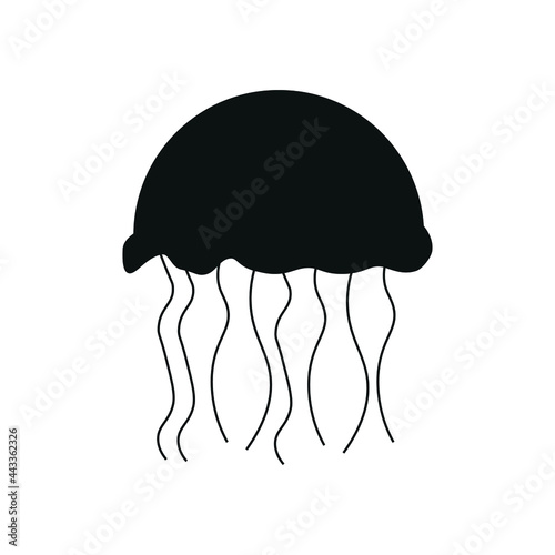 vector icon, jellyfish on white background