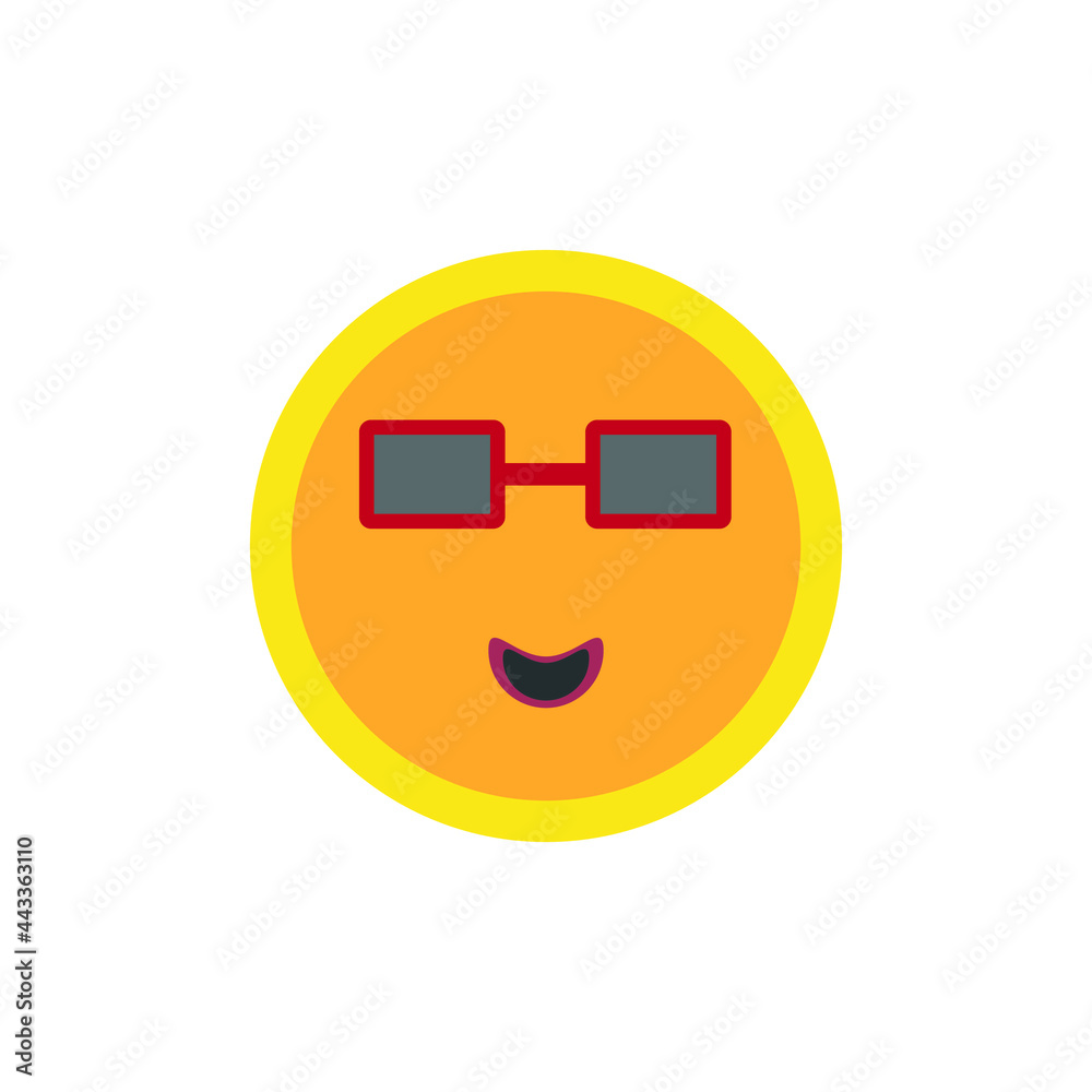 vector icon, sun with glasses on white background vector icon, sun with glasses on white background