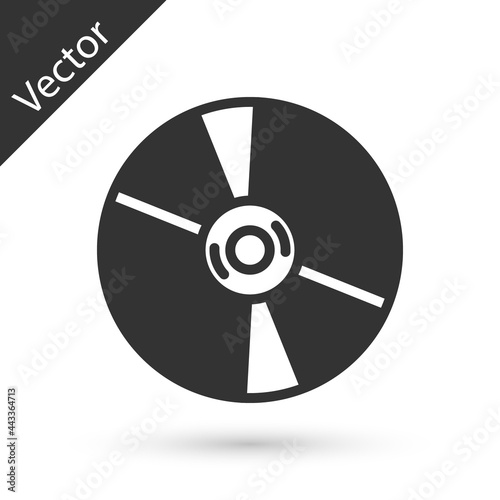 Grey CD or DVD disk icon isolated on white background. Compact disc sign. Vector