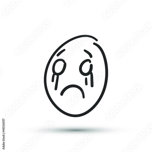 Isolated vector illustration of facial expression on white background.