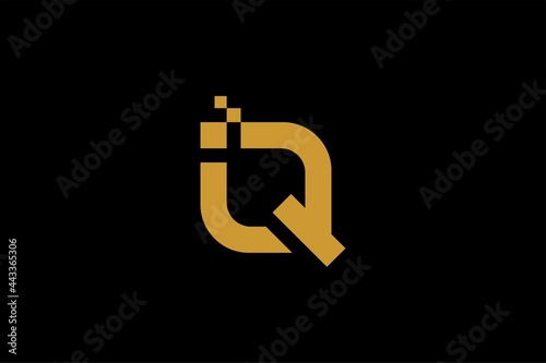 IQ letter logo design vector. Monogram IQ illustration sign.