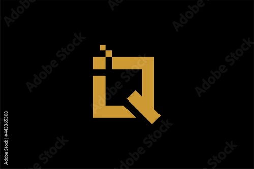 IQ letter logo design vector. Monogram IQ illustration sign.