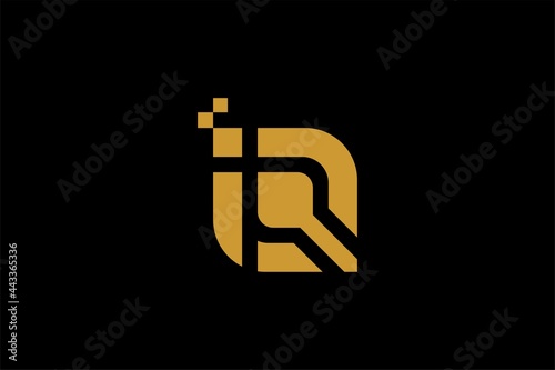 IQ letter logo design vector. Monogram IQ illustration sign.