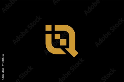 IQ letter logo design vector. Monogram IQ illustration sign.