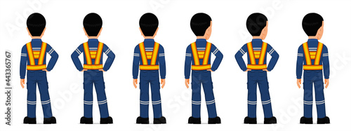 Set of industrial worker on white background