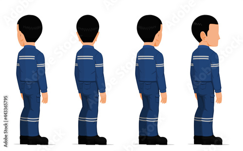 Set of industrial worker on white background