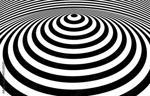 Black and white hypnotic optical Illusion background