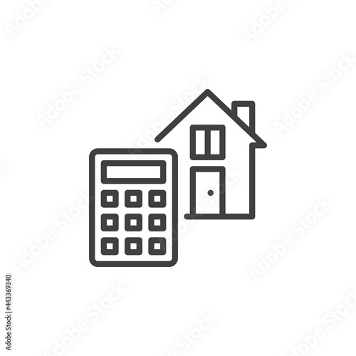 Mortgage calculator line icon