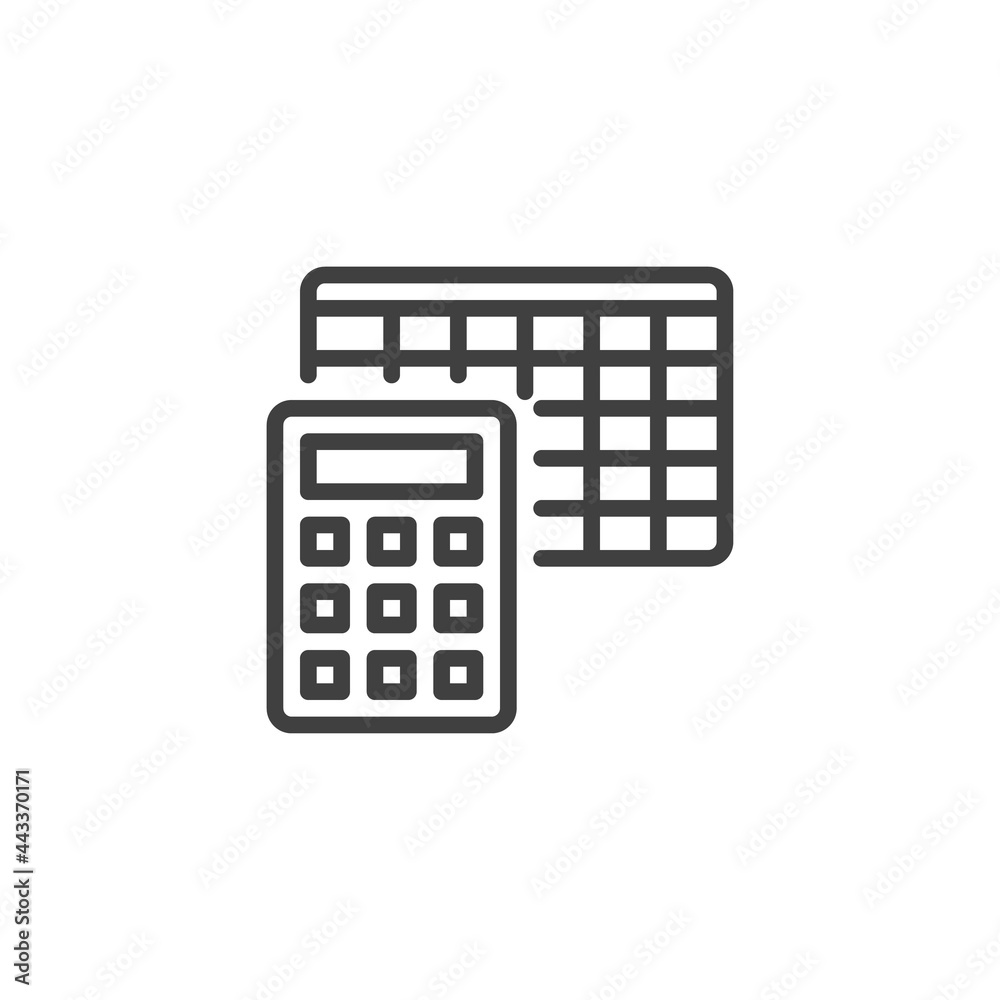 Accounting schedule line icon Accounting schedule line icon
