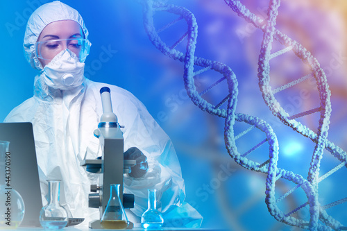DNA testing. DNA illustrati...