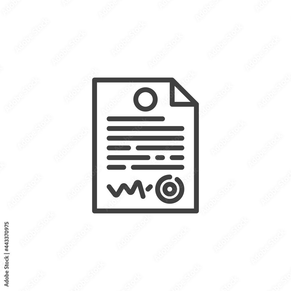 Contract document line icon Contract document line icon