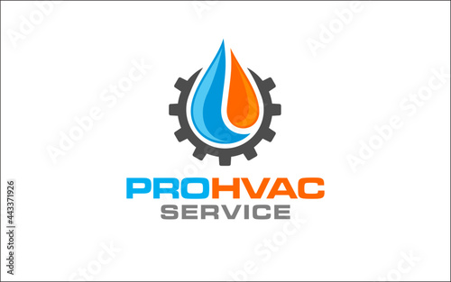 Illustration graphic vector of plumbing, heating and cooling service Logo Design template