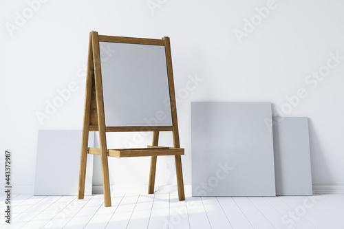Wooden easel standing in an...