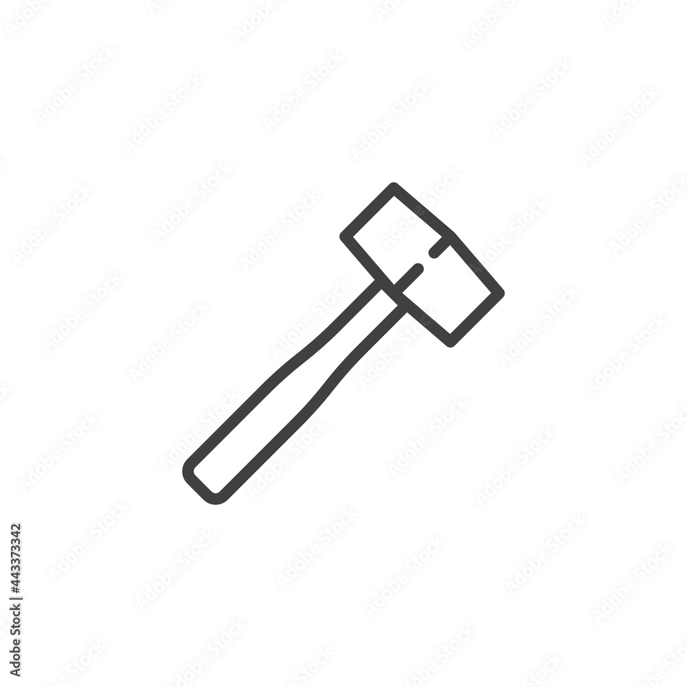 Sledgehammer line icon Sledgehammer line icon