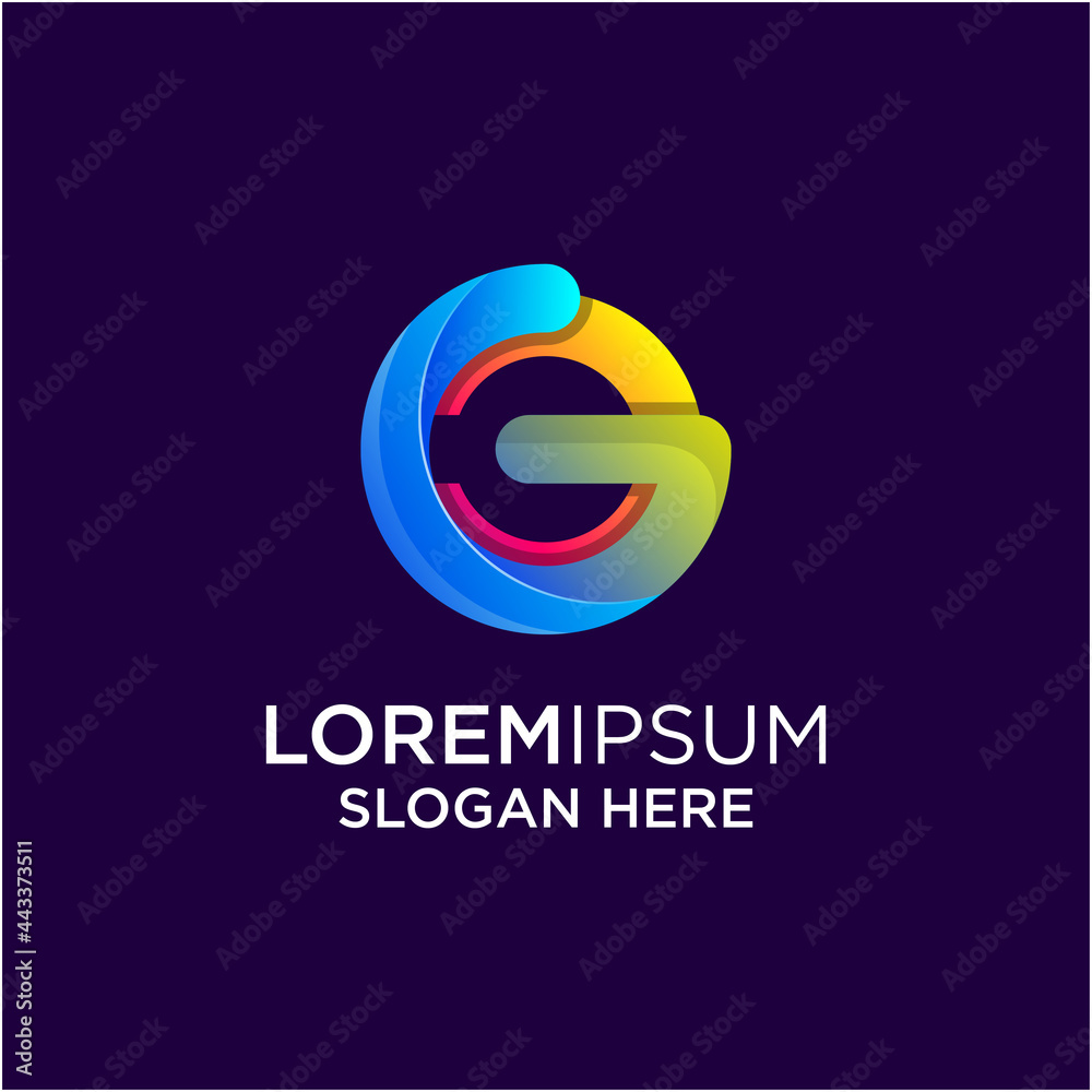 Obraz premium G Letter Awesome Gradient Color Logo Template