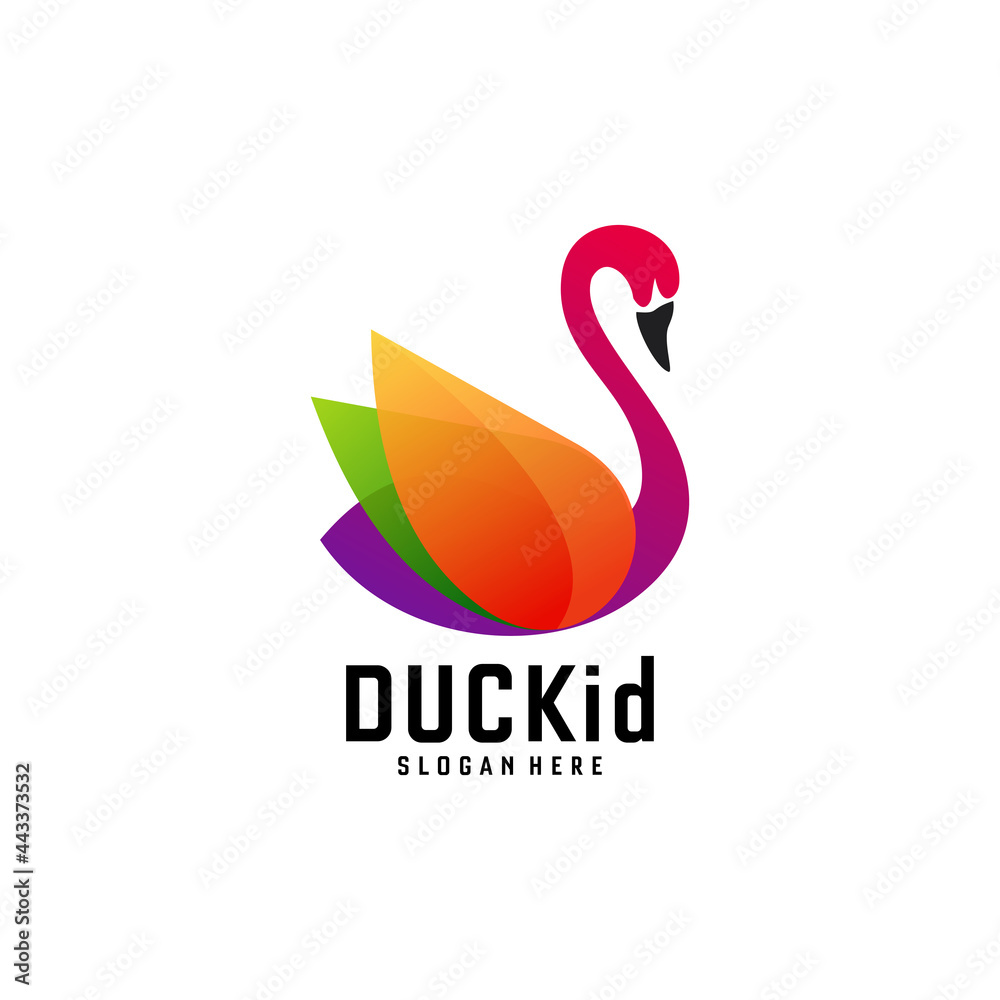 Logo illustration duck gradient colorful style Logo illustration duck gradient colorful style