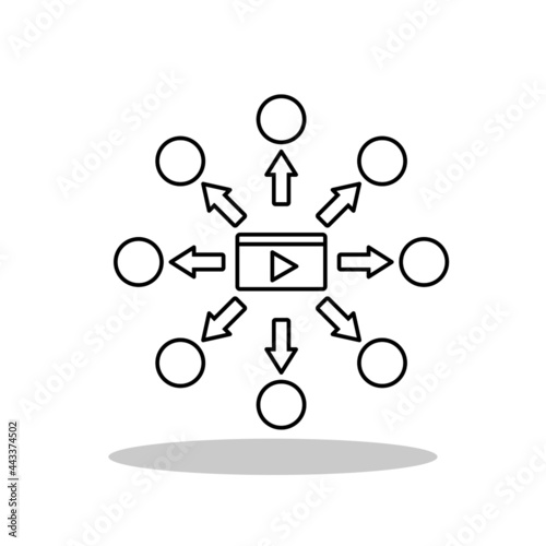 Viral content icon in flat style. Viral video symbol for your web site design, logo, app, UI Vector EPS 10.