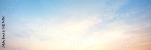 sky panorama Natural colors Evening sky Shine new day for Heaven, The light from heaven from the sky is  mystery, In the twilight golden atmosphere, Modern sheet structure design, New Banner Web 2021 © ruslee