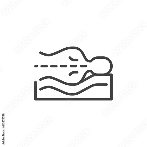 Correct sleeping position line icon