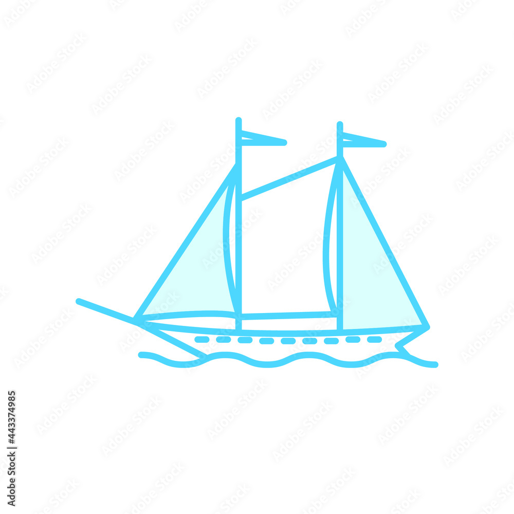 Illustration Vector graphic of wind ship icon template Illustration Vector graphic of wind ship icon template
